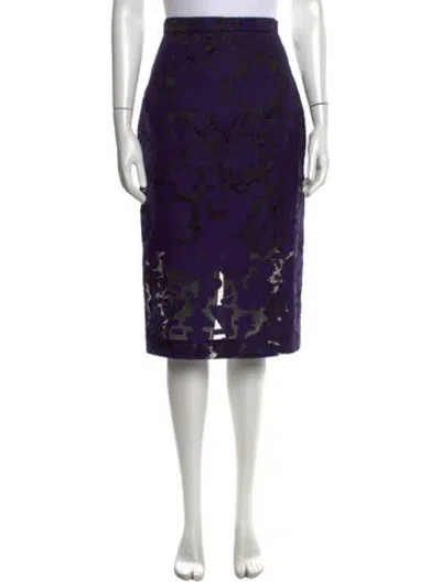 Pre-owned Roland Mouret Patterned Midi Length Skirt In Black