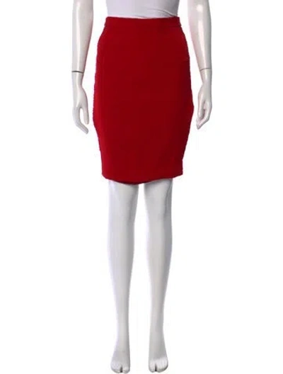 Pre-owned Roland Mouret Patterned Mini Skirt In Red
