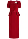Roland Mouret Bouclé Midi Dress In Red
