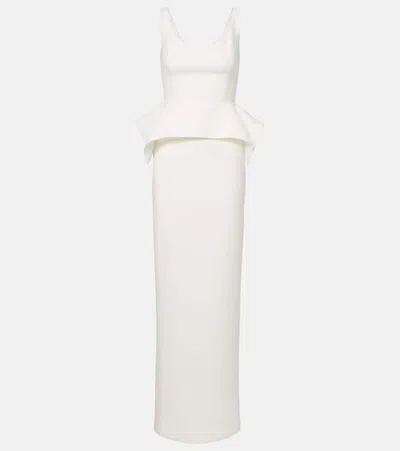 Roland Mouret Peplum Crêpe Gown In White