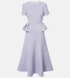 Roland Mouret Peplum Crêpe Midi Dress In Blue