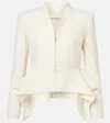 Roland Mouret Peplum Zip-up Boucle Jacket