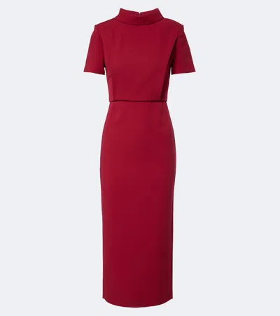 Roland Mouret 卡迪面料中长连衣裙 In Pink
