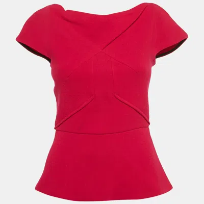 Pre-owned Roland Mouret Pink Wool Top M