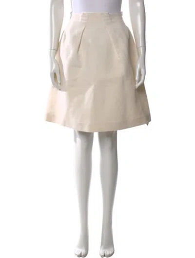 Pre-owned Roland Mouret Pleated Accents Knee-length Skirt In Neutral