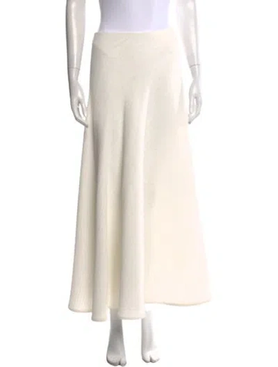 Pre-owned Roland Mouret Pleated Accents Long Skirt In Neutral