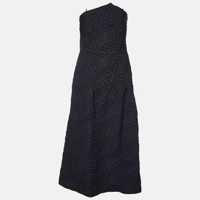 Pre-owned Roland Mouret Polyamid Midi Dress 10 In Black