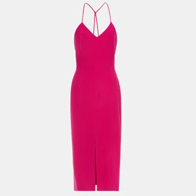 Pre-owned Roland Mouret Polyester Midi Dress 18 In Pink