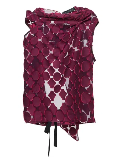 Pre-owned Roland Mouret  Circle-patterned Top In Pink