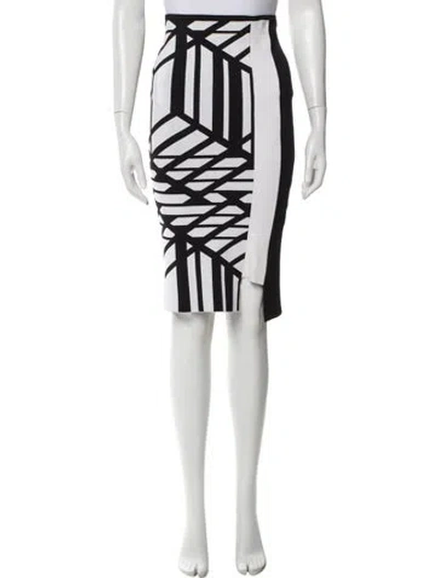 Pre-owned Roland Mouret Printed Knee-length Skirt In Black
