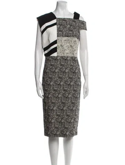 Pre-owned Roland Mouret Printed Midi Length Dress In Multi