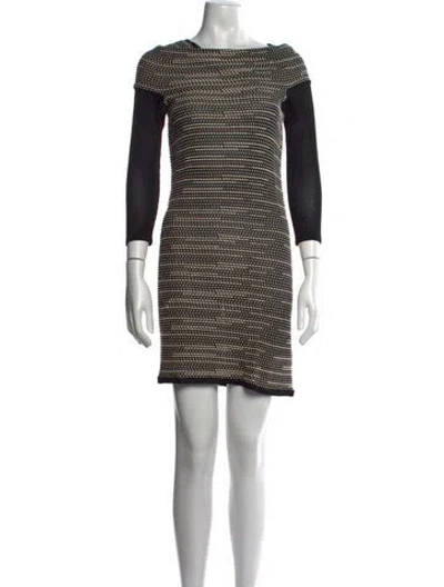 Pre-owned Roland Mouret Printed Mini Dress In Black