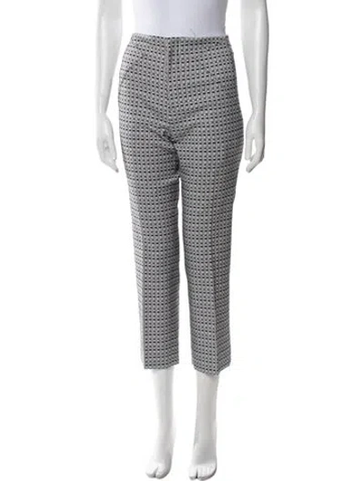 Pre-owned Roland Mouret Printed Straight Leg Pants In Black
