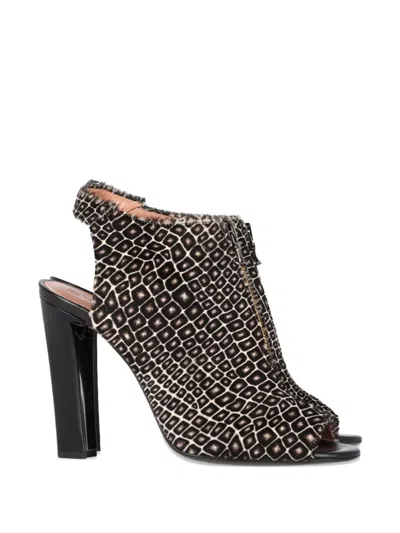 Pre-owned Roland Mouret Printed Zip-fastening Pumps In Black