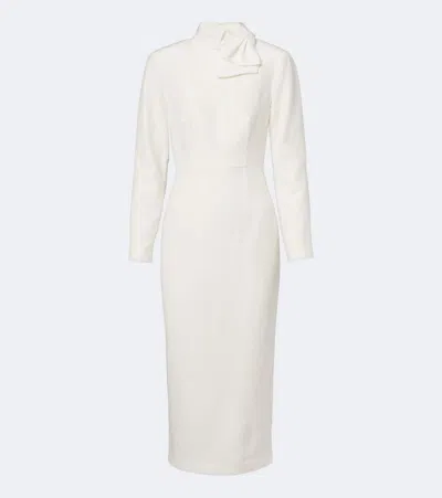 Roland Mouret Ramie And Silk Jacquard Cocktail Dress In White