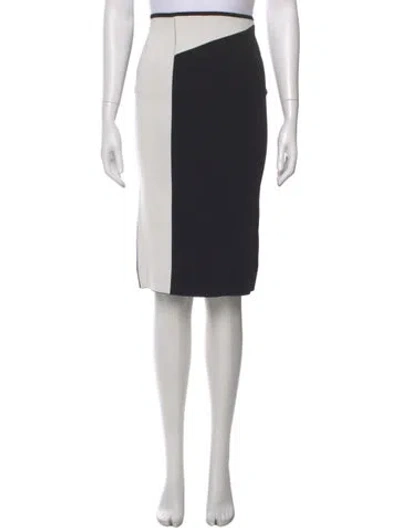 Pre-owned Roland Mouret Raw-edge Trim Knee-length Skirt In Black