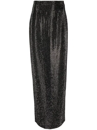 Roland Mouret Rhinestone-embellished High-waisted Pencil Skirt In Black