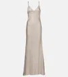 Roland Mouret Robe Aus Satin Mit Kristallen In Beige