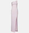 Roland Mouret Asymmetric Diamante Panel Strapless Gown In Pink