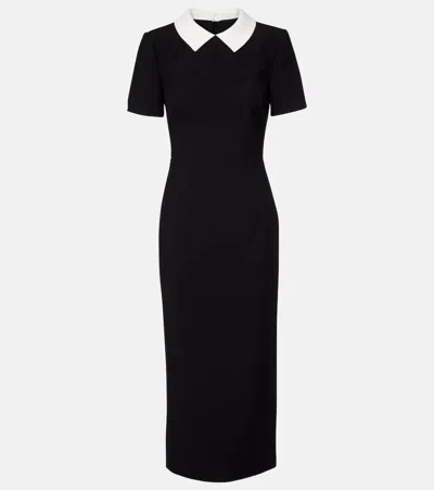 Roland Mouret Satin Crêpe Midi Dress In Black