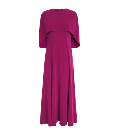 Roland Mouret Satin Crepe Midi Dress In Purple