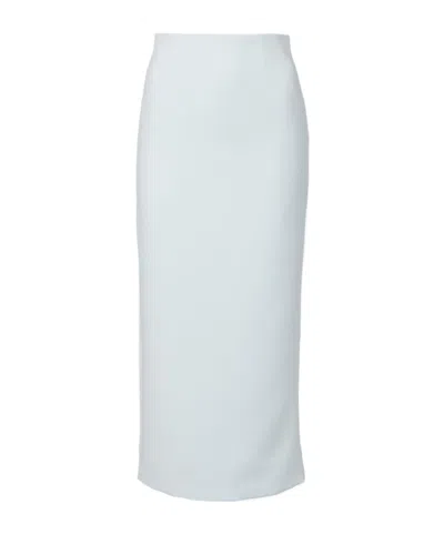 Roland Mouret Satin Crepe Midi Skirt In White