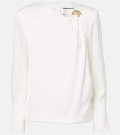 Roland Mouret Satin Crêpe Top In White