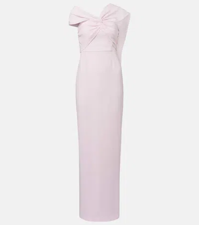 Roland Mouret Scarf-detail Asymmetric Cady Gown In Pink