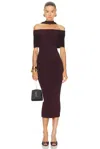 Roland Mouret Scarf Detail Midi Dress In Purple