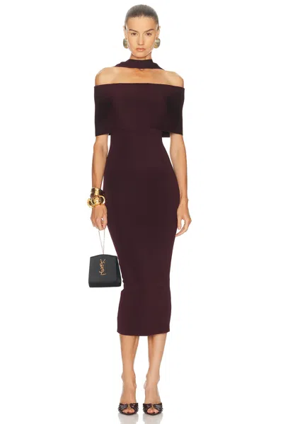 ROLAND MOURET SCARF DETAIL MIDI DRESS