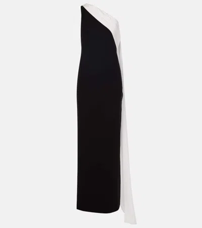 Roland Mouret Scarf-detail One-shoulder Gown In Black