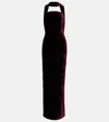 Roland Mouret Womens Mulberry Velvet Corset Stretch-woven Gown In Burgundy