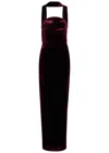 Roland Mouret Womens Mulberry Velvet Corset Stretch-woven Gown In Burgundy