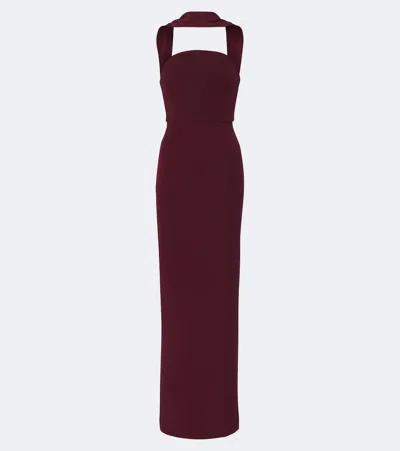 Roland Mouret Scarf-detail Bustier Gown In Purple