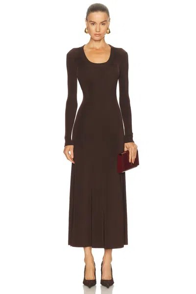 Roland Mouret Scoop Neck Ceremony Dress In Brown