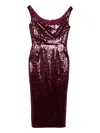 Roland Mouret Sequin Midi Dress In Red