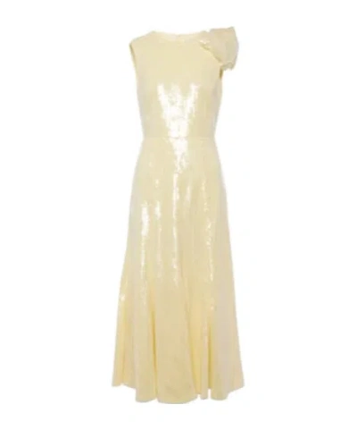 Roland Mouret Sequined Flared Midi Dress In Neutral