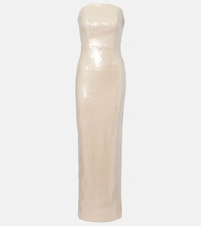 Roland Mouret Sequined Gown In Neutral