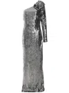 Roland Mouret Sequinned Gown In Gray