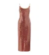 Roland Mouret Copper Sequined Midi Dress In Brown