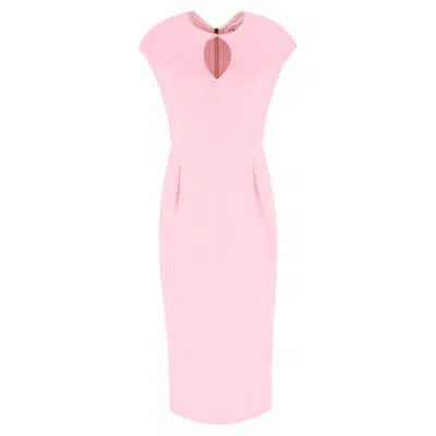 Pre-owned Roland Mouret Sheath Midi Dress In Pink