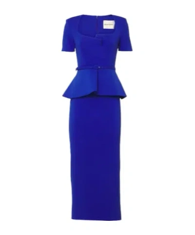 Roland Mouret Short Sleeve Dress In Blue