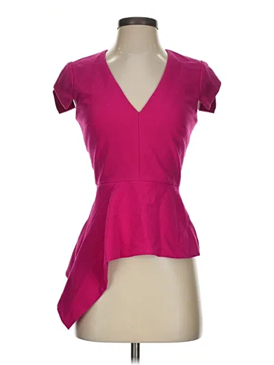 Pre-owned Roland Mouret Short Sleeve Top Pink Sweetheart Neckline Tops