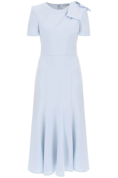 Roland Mouret Short-sleeved Midi Dress In Cady In Light Blue