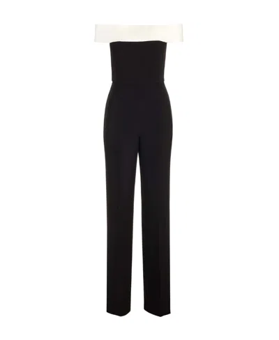 Roland Mouret Shoulder Stretch Jumpsuit In Black