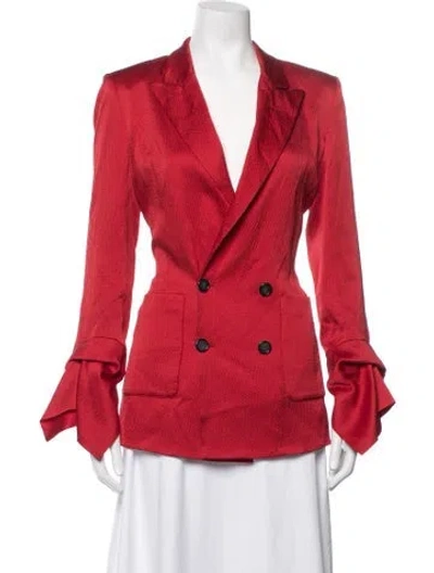 Pre-owned Roland Mouret Silk Blazer In Red