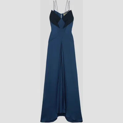 Pre-owned Roland Mouret Silk Gowns 8 In Blue