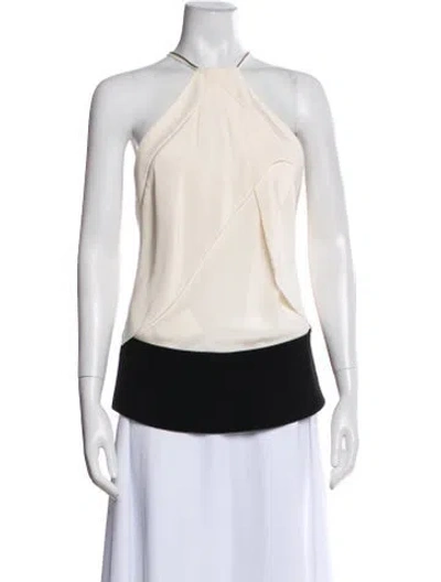 Pre-owned Roland Mouret Silk Halterneck Blouse In Multi
