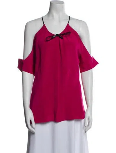 Pre-owned Roland Mouret Silk Halterneck Blouse In Pink