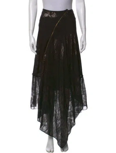 Pre-owned Roland Mouret Silk Long Skirt In Black